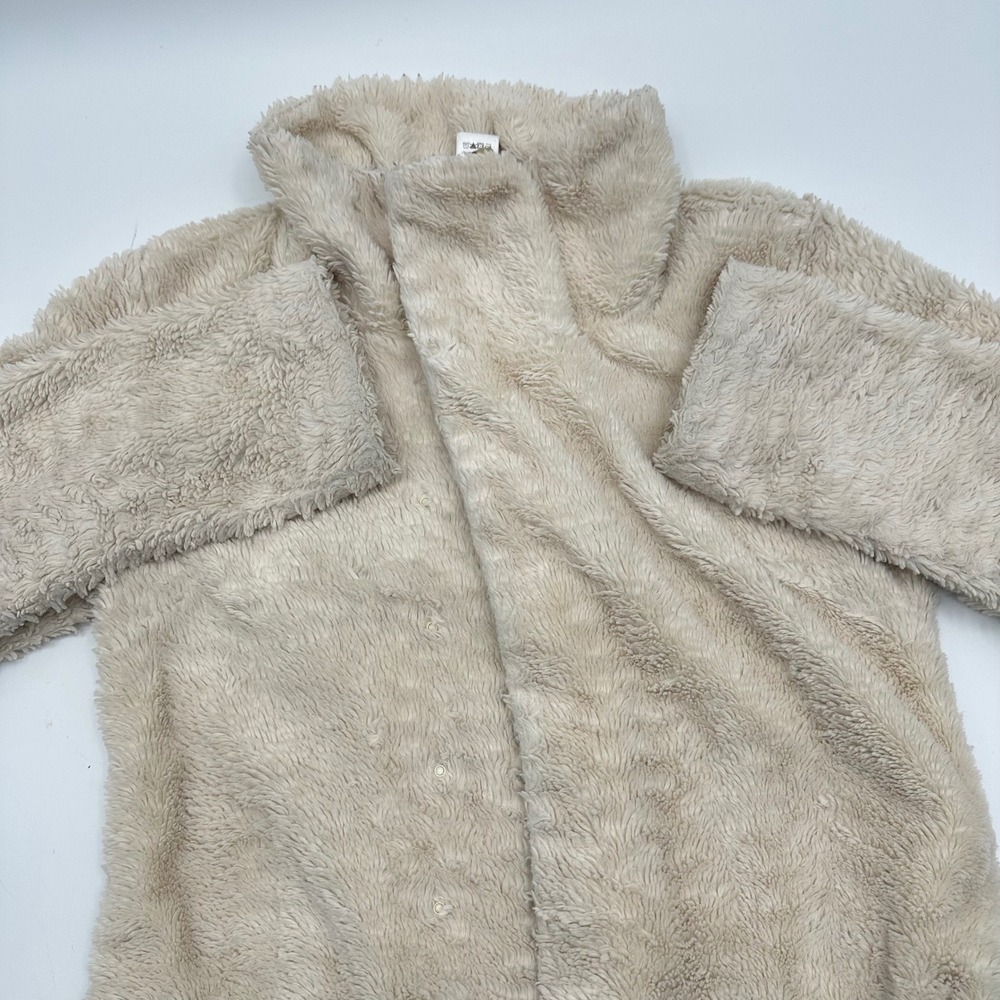 Patagonia Los Gatos Fleece Jacket Womens Small Cream Beige Long Sherpa Coat READ